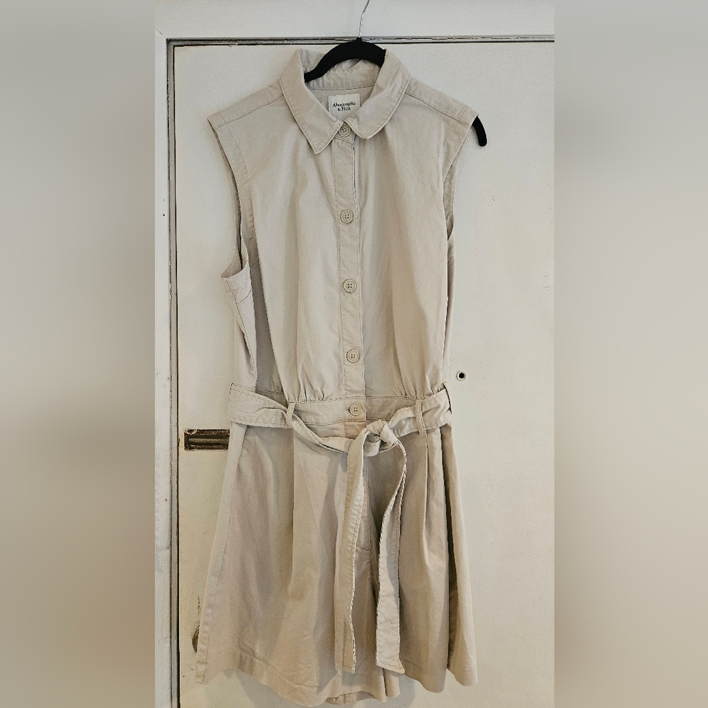 Abercrombie & Fitch Beige Utility Romper